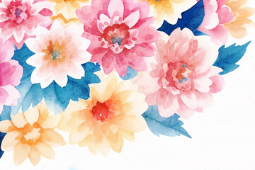 Beautiful colorful watercolor floral illustration