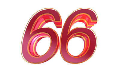 Creative red 3d number 66