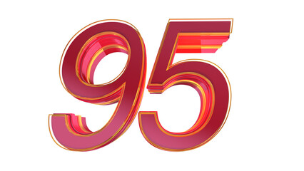 Creative red 3d number 95