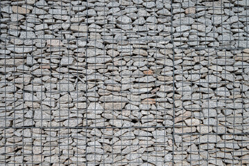 Gabion filled with granite stones