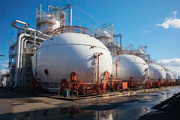 Industrial zone, Steel pipelines and equipment of a large oil refinery