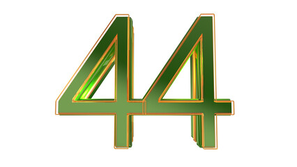 Obraz premium Creative green 3d number 44