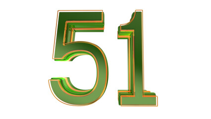Creative green  3d number 51