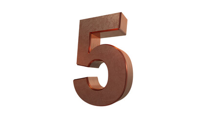 Creative platinum  3d number 5