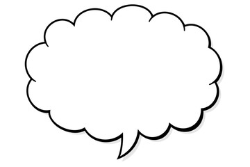 シンプルな雲形の吹き出し（下方向、左向き）