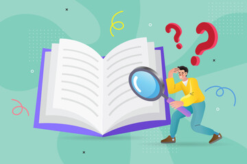 Confused businessman. Choice, thinking, doubt, problem concept. Thinking businessman with questions mark.. vector