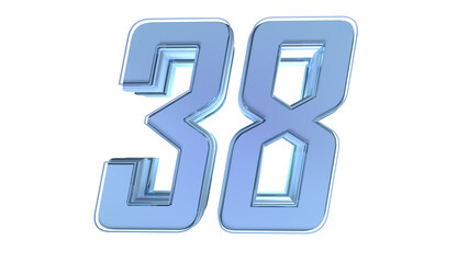 Clean design 3d number 38