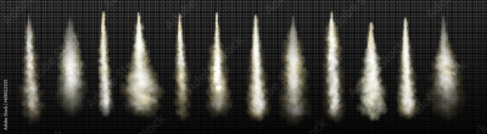 Canvas Prints rocket launch smoke trail vector. isolated realistic jet takeoff explosion speed effect. white space