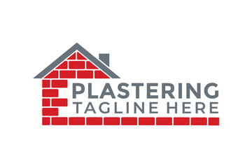 Plastering House Logo Vector Icon Illustration 