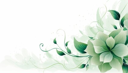 Fototapeta na wymiar Green floral banner, AI generated 