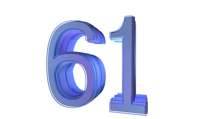 Fototapeta premium Clean purple 3d number 61