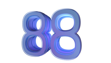 Clean purple 3d number 88