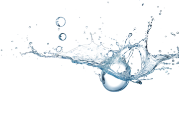  water splash isolated on white.