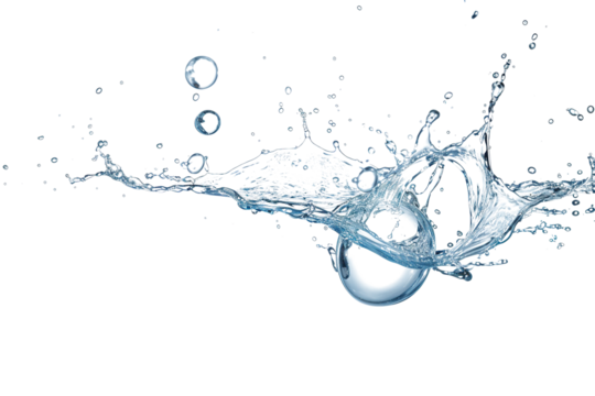  water splash isolated on white.