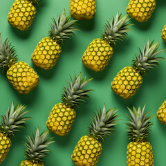 Top View of pineapple pattern. Generative AI.