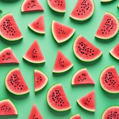 Top View of watermelon pattern. Generative AI.