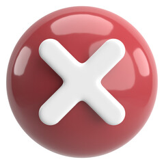 Obraz premium 3D close button. Cross sign. 3D illustration.
