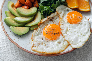 breakfast healthy meal food in a plate