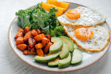 breakfast healthy meal food in a plate