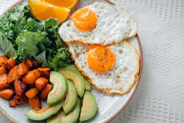 breakfast healthy meal food in a plate