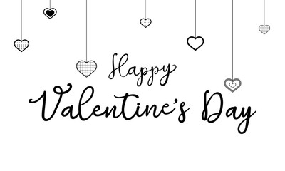 Vector happy valentines day and heart lettering