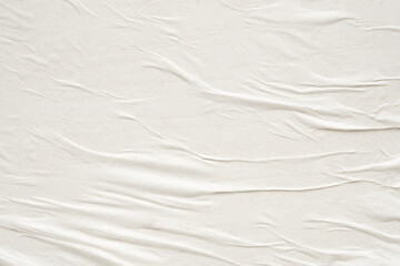 White blank crumpled and creased paper poster texture background - obrazy, fototapety, plakaty