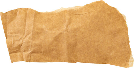 Brown Cardboard paper piece isolated on white background