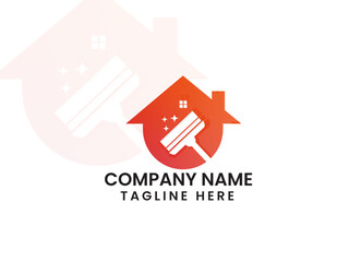 House clean. Real estate.Home cleaning logo design. Cleaning service. Shine home. Business. Finance. Creative design. Premium vector art