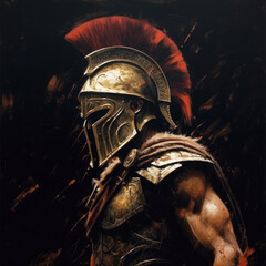 Roman warrior. Digital art. Generative AI.