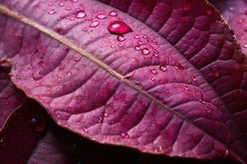 Fototapeta premium Texture of green leaves with dew droplets. Generative AI