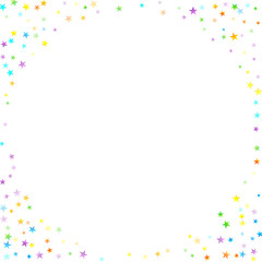 Rainbow Festive Confetti. Carnival Star Falling.