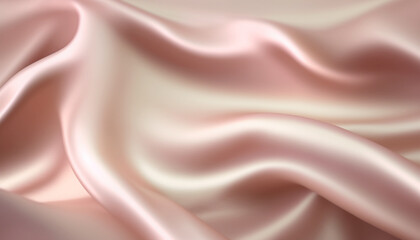 Smooth elegant pink beige silk fabric background. Textile texture. Generative AI	
