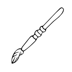 Hand drawn doodle artistic paintbrush pen. Isolated on white background.