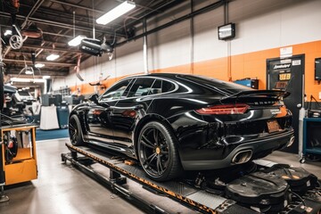 Obraz premium Computer diagnostics of a modern car. Generative AI