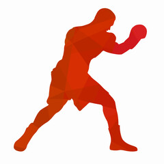 silhouette of a boxer, vector drawing