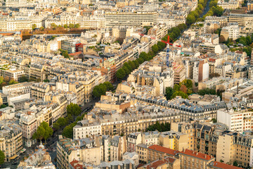 Aerial view of Neighborhood in Paris 14th Arr., Paris, France