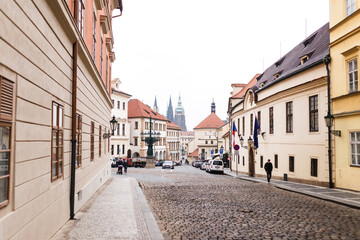 streets of the European city of Prague