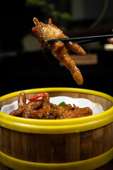 Marinated chicken feet,healthy and light diet,Cantonese breakfast,Guangdong,China,indoor shot,...