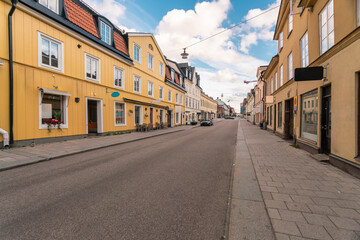 Naklejka na ściany i meble Svartbacksgatan street in the old city of Uppsala. Sweden