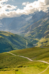 nature by Zermatt with mountains and valleys, Valais, Switzerland