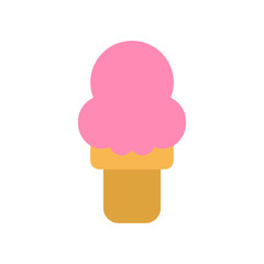 Strawberry ice cream cone