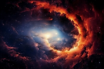 Obraz premium Nebula and space illustration create using generative AI tools