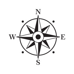 compass icon design. navigation guidance sign and symbol.