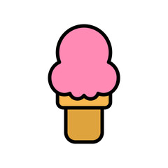 Strawberry ice cream cone