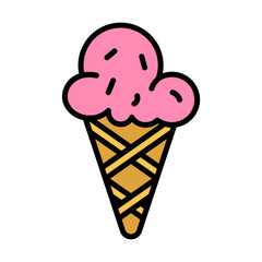 Strawberry ice cream cone