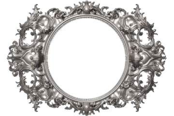 antique silver picture frame  isolated on white