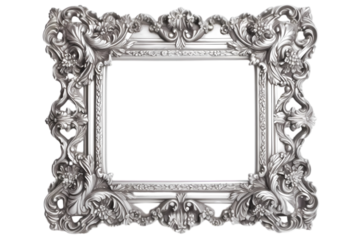 antique silver picture frame  isolated on white