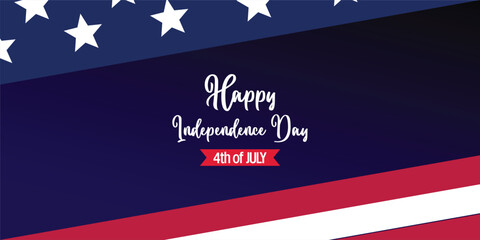 happy american independence day background, with flag decoration. vector design for banner, greeting card, brochure, web, social media.