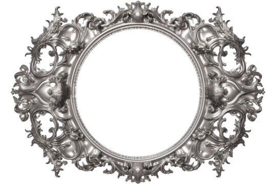 antique silver picture frame  isolated on white