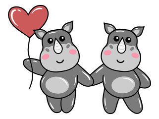 Rhinoceros Animal Drawing for Valentines Day